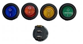 Переключатель красный с подсветкой ON-OFF (20A/12V DC) 3P