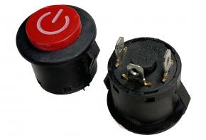 Выключатель кнопочный с подсветкой, без фиксацией, красный (10/250VAC) 3p