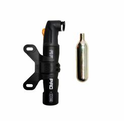 Насос велосипедный, ручной, авто/вело ниппель, пластик,в комплекте баллончик с  SKS Airchamp Pro CO2
