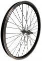Колесо в сборе R24 переднее, V-Brake, гайка, одинарный, AL, 36отв, черный/хром