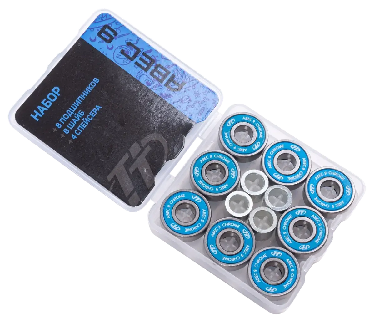Набор подшипников ABEC-9  8 шт+8 шайб+4 спейсера