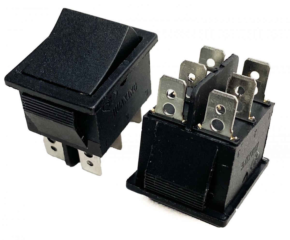 Переключатель черный без подстветки KCD2 ON-OFF (6A/250VAC) 6P