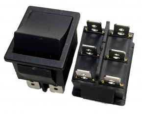 Переключатель черный без подстветки KCD2-02 ON-OFF (16A/250VAC) 6P