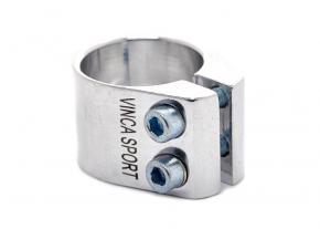 Хомут крепление руля на два болта для самоката silver