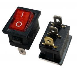 Переключатель красный с подсветкой KCD1 ON-OFF (6A/250VAC) 3P