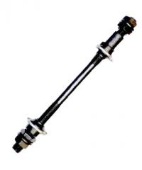 Ось задняя MTB 3/8х160 чёрная конус с пыльником, на гайках