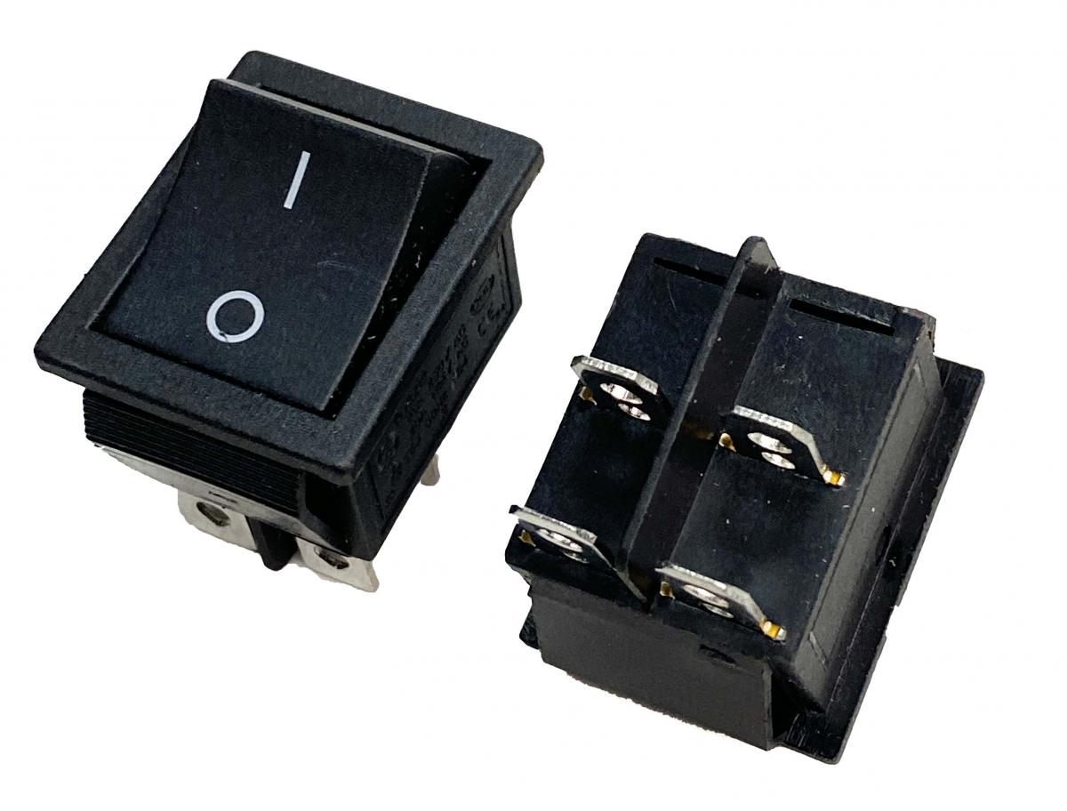 Переключатель черный без подстветки KCD4 ON-OFF (16A/250VAC) 4P